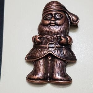 La Femme NY copper colored Santa brooch